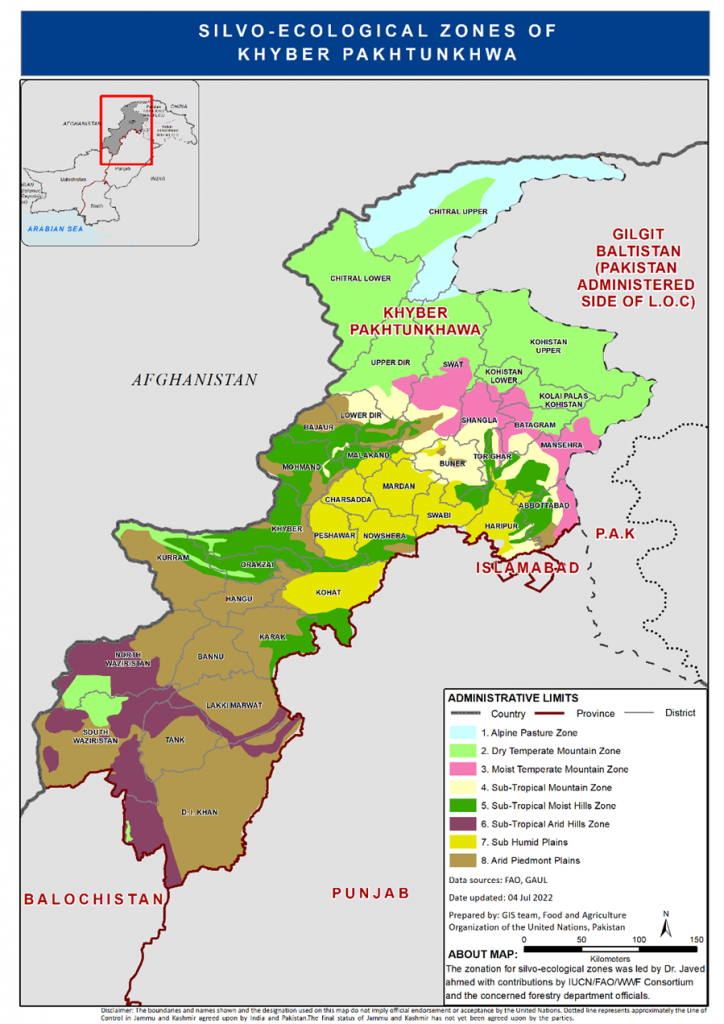 Suitable Species for Different Silvo-Ecological Zones in Khyber Pakhtunkhawa